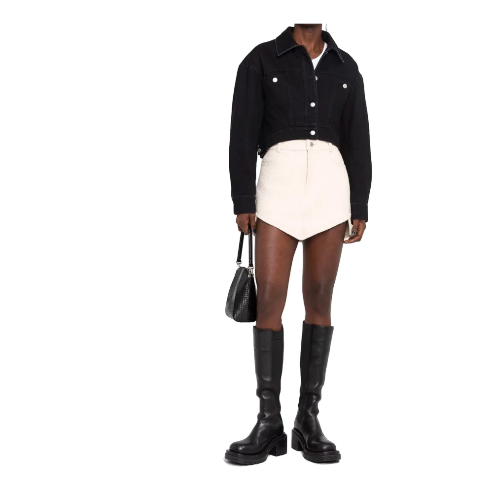 alexander mcqueen Denim Cropped Jack Made in Italy Black Dames