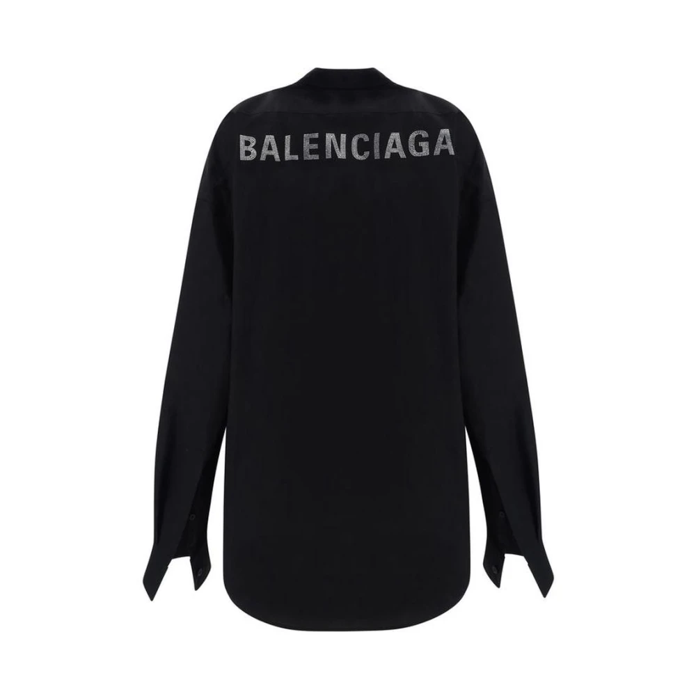 Balenciaga Klassieke Katoenen Shirt met Iconisch Monogram Black Dames