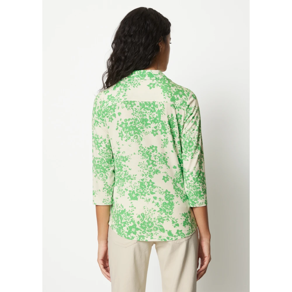 Marc O'Polo Regelmatige jersey print blouse Green Dames