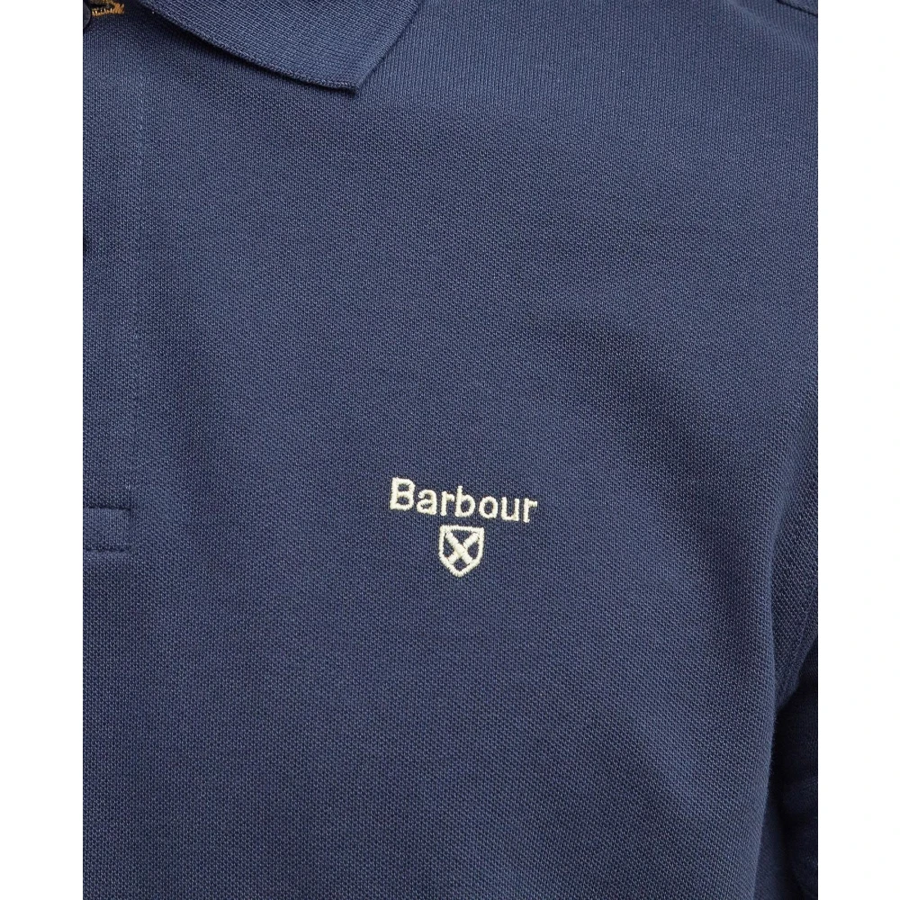 Barbour Blauw Lichtgewicht Piqué Polo Shirt Blue Heren