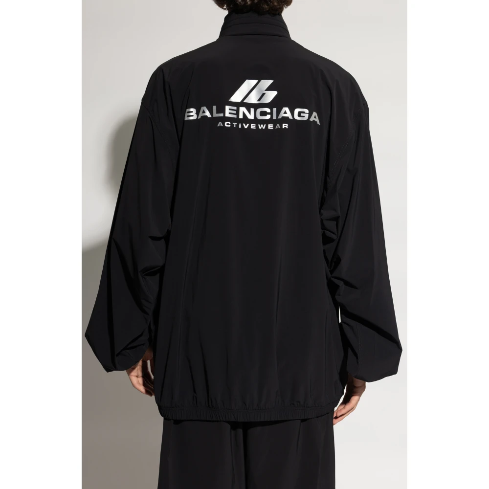 Balenciaga Lichtgewicht jas met bedrukt logo Black Heren
