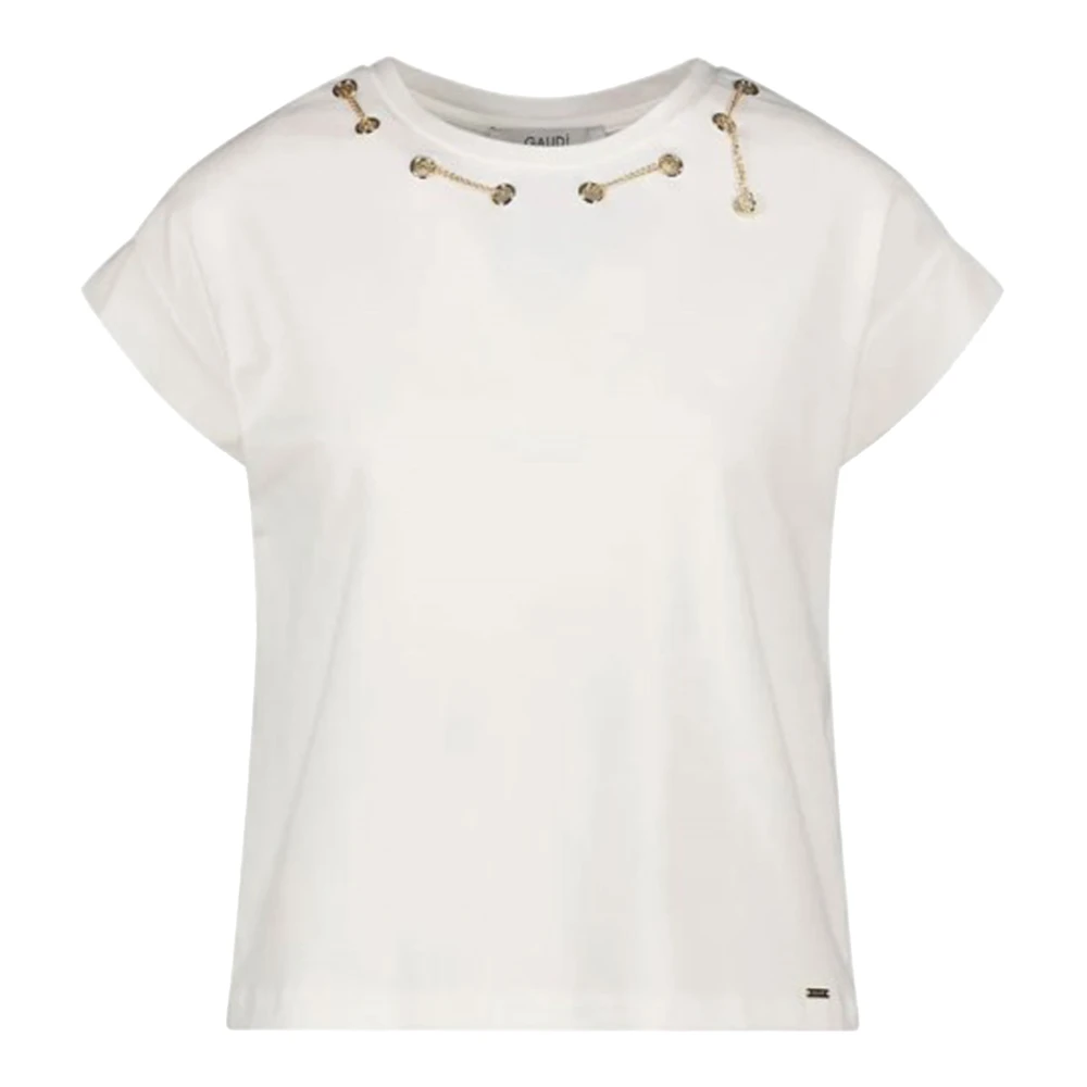 Gaudi Casual T-Shirt voor Mannen White Dames