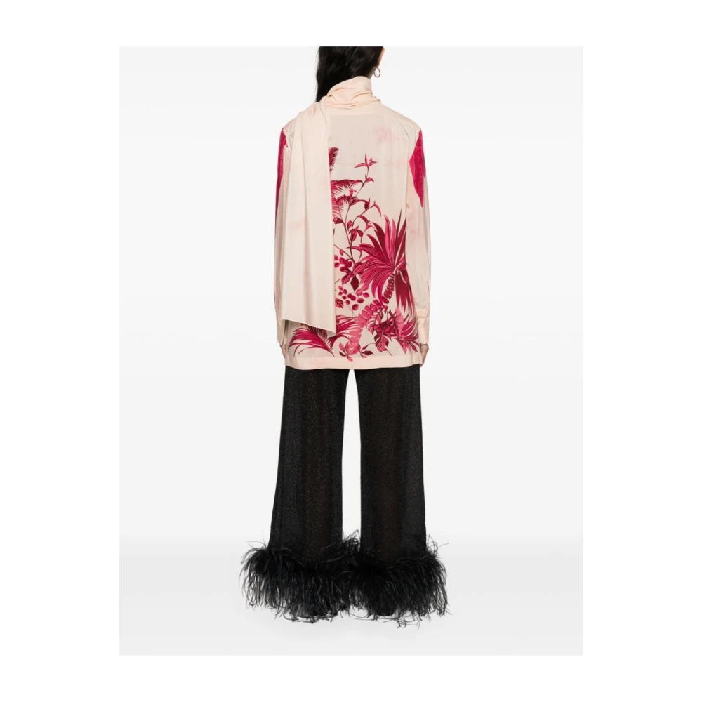 F.r.s For Restless Sleepers Zijden Shirt met Palmboomprint Pink Dames