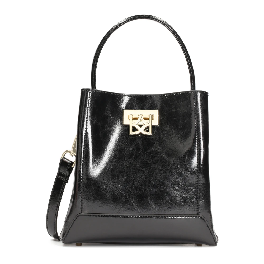 Kazar Elegante zwarte volnerf leren handtas Black Dames