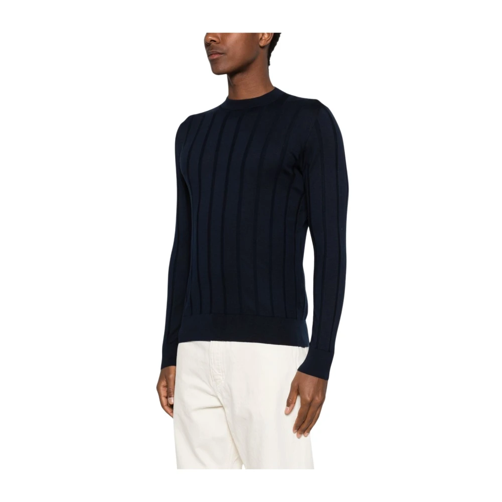 Eleventy Mannelijk Blauw Truien & Vesten Heren, L, Katoen, Rondgebreide Trui