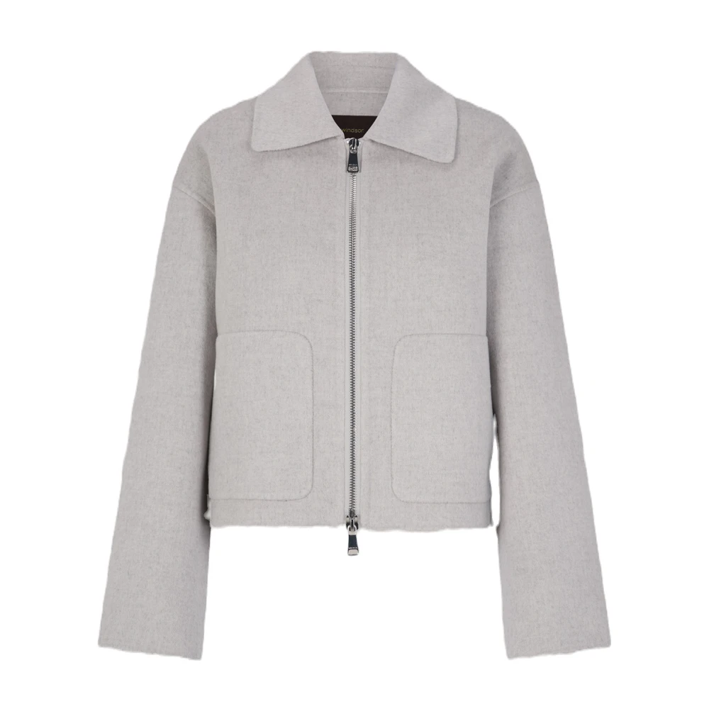 Windsor Doubleface Jack met Hemdkraag in Grijs Gray Dames