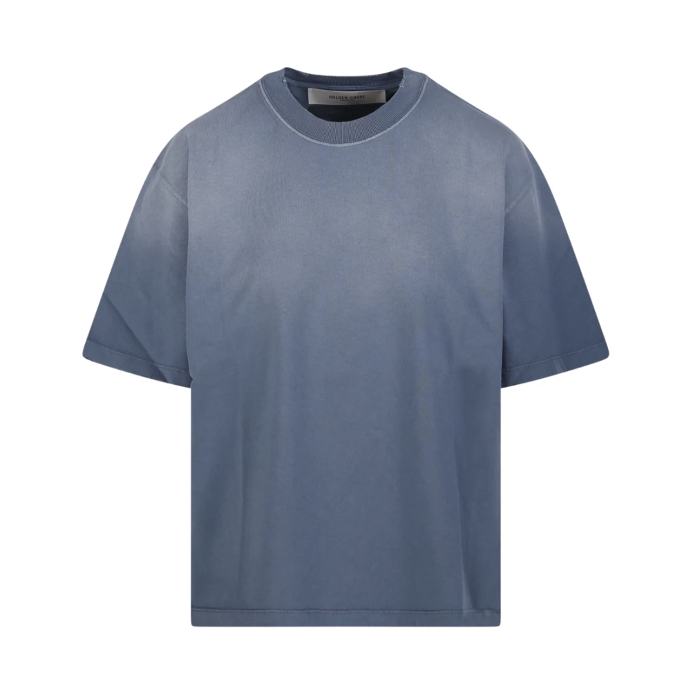 Golden Goose Women's Blue/Golden Boxi T-Shirt Logo Patch