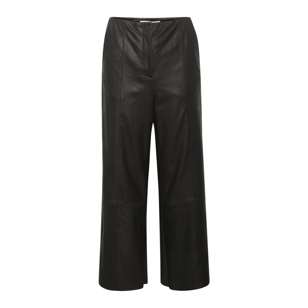 Soaked in Luxury Zwarte leren broek Slolicia stijl Black Dames