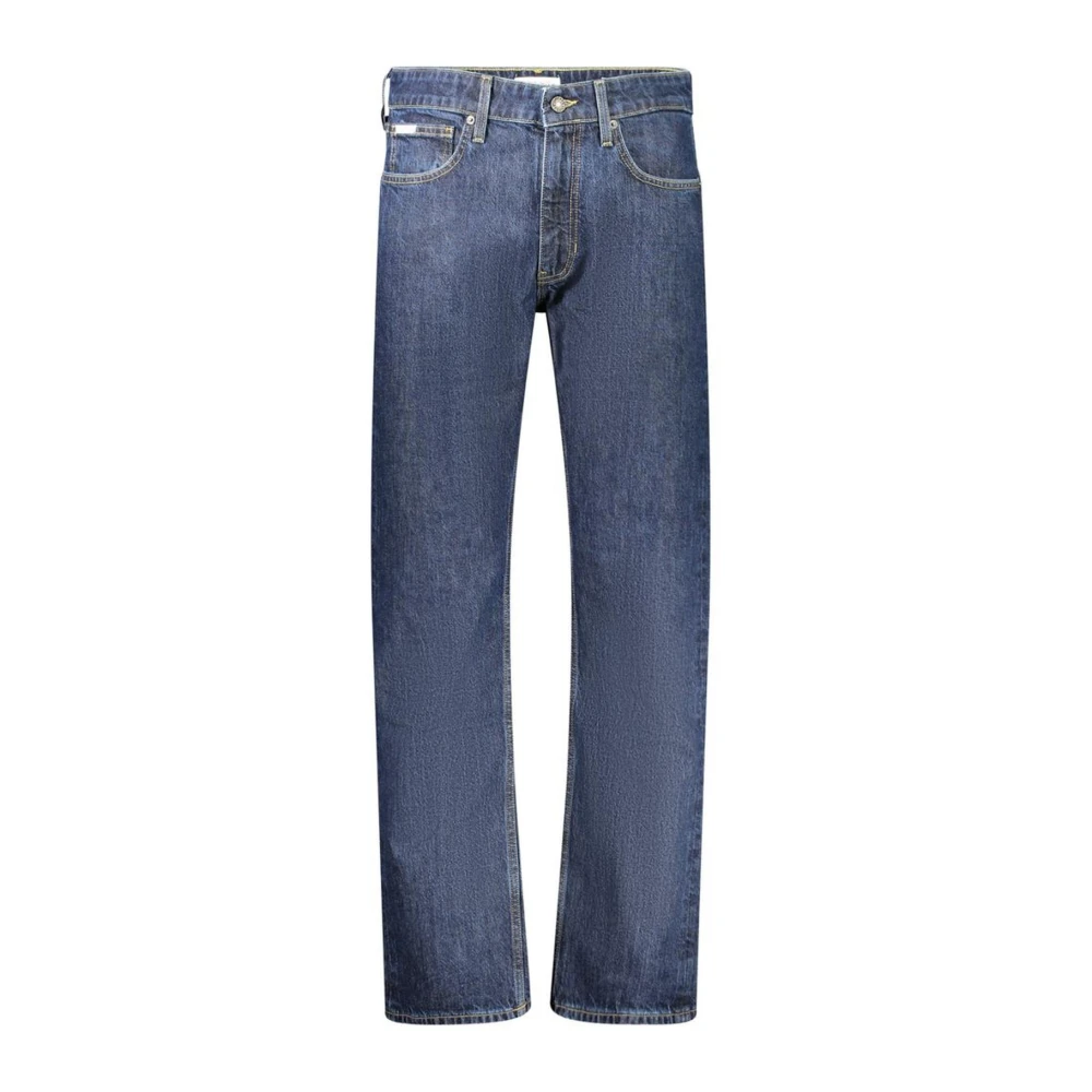 Guess Blauwe Katoenen Straight Fit Jeans Blue Heren