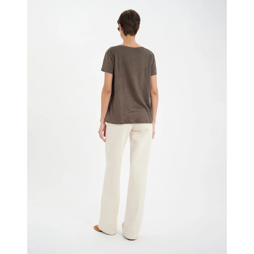 Ines De La Fressange Paris Apolline linnen T-shirt Green Dames