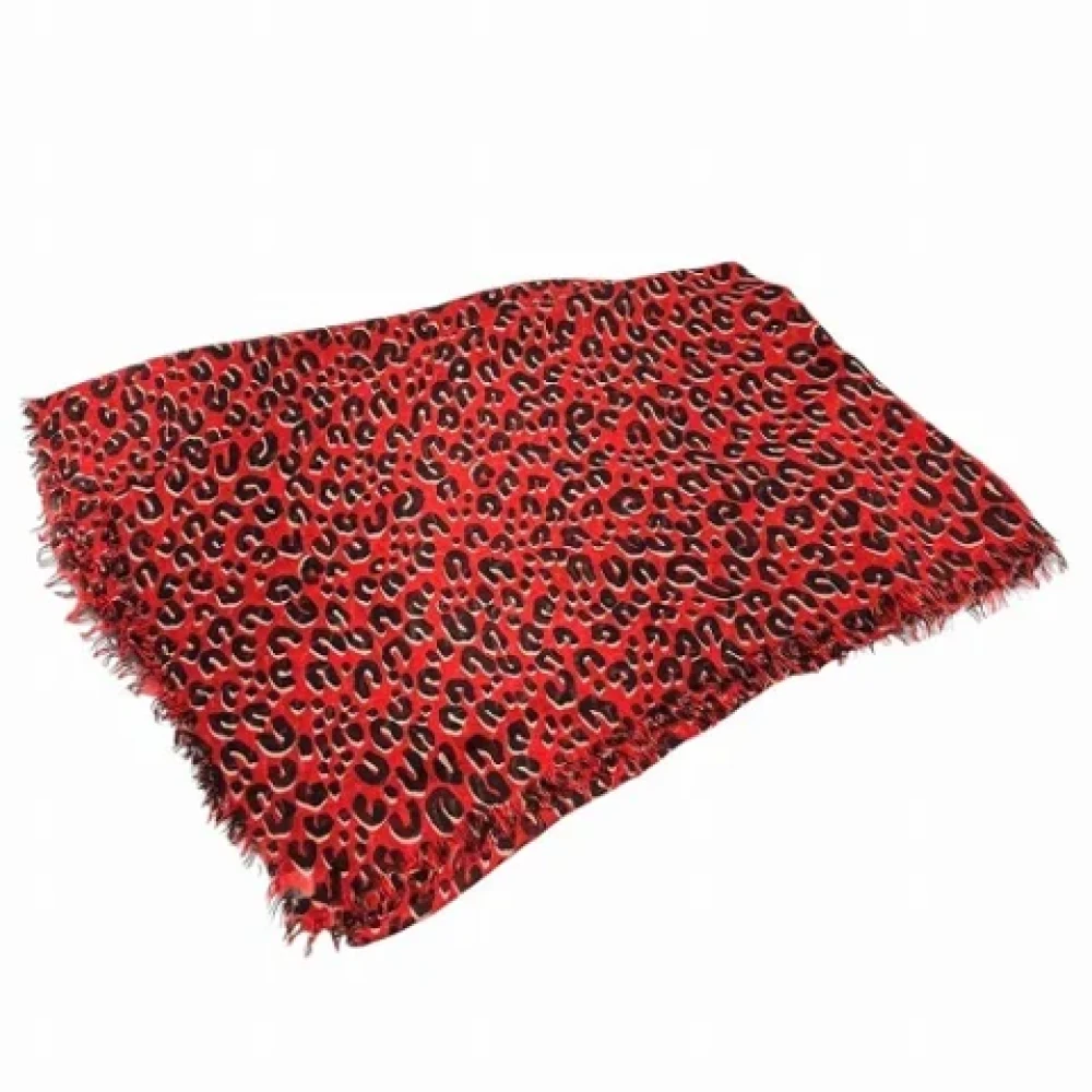 Louis Vuitton Vintage Pre-owned Cashmere scarves Red Dames