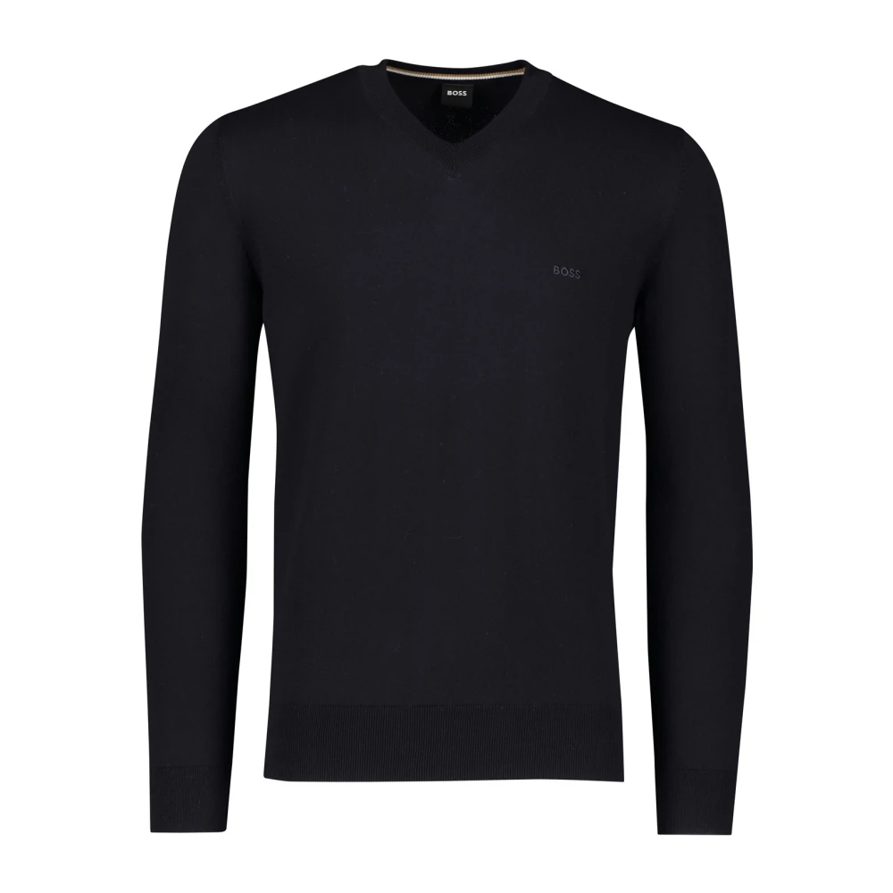 Boss Black V-hals gebreide kleding voor mannen Blue Heren