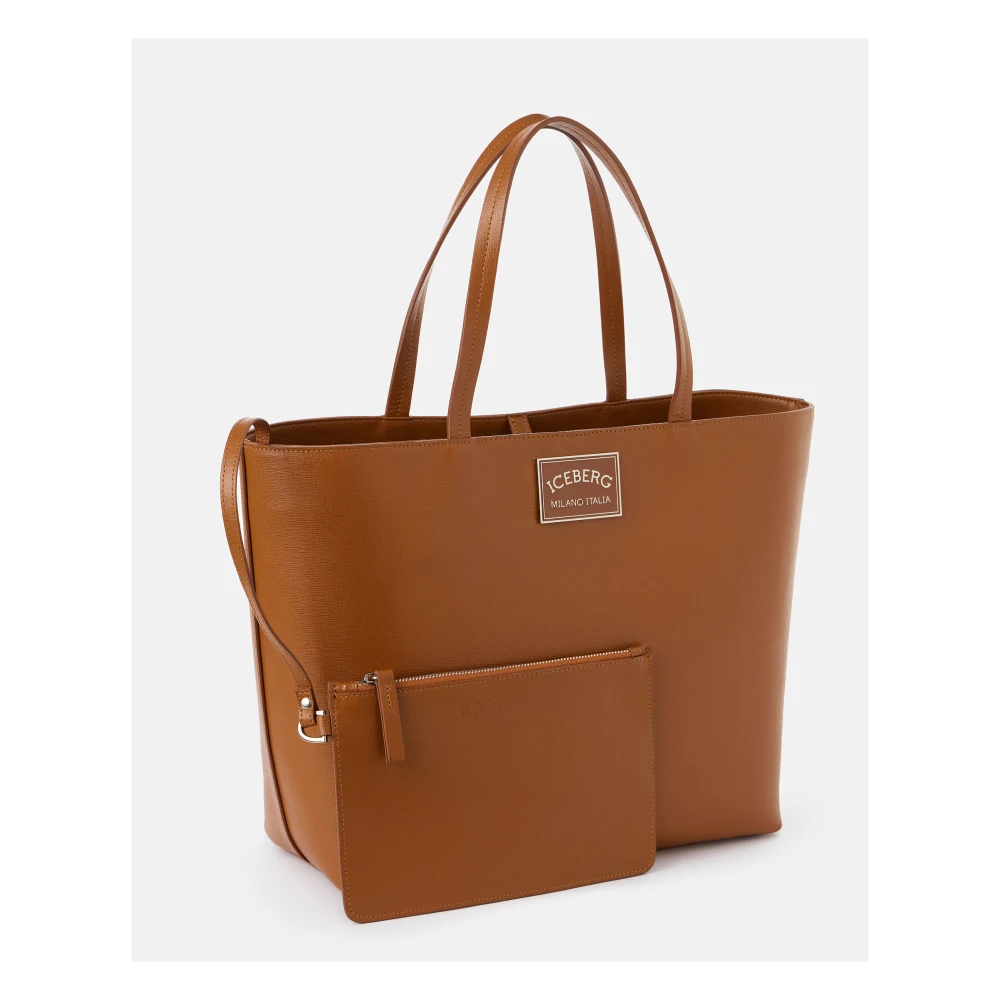 Iceberg Shopper tas van Saffiano leer in coccio kleur Brown Dames