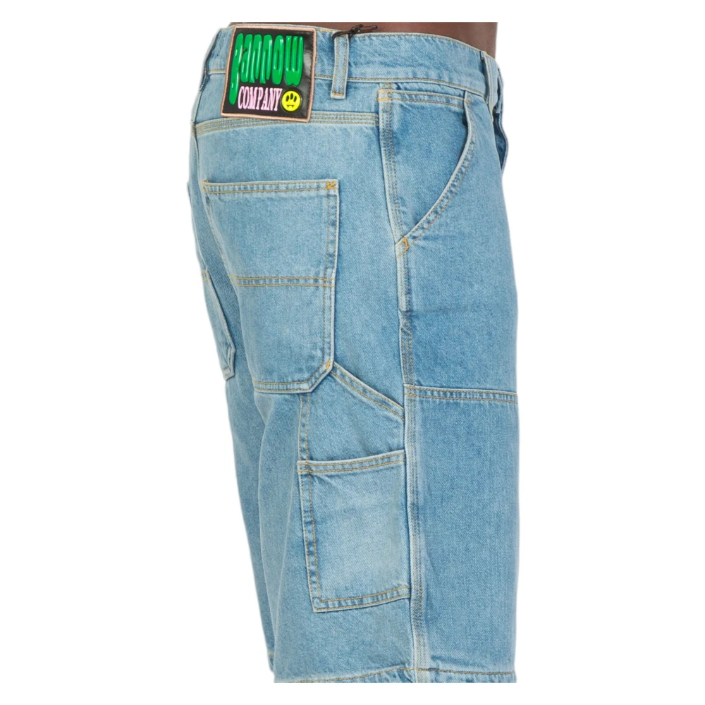 Barrow Denim Patch Shorts Blue Heren