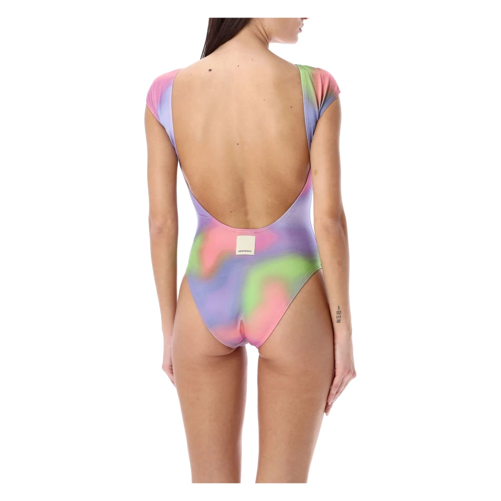 Emporio Armani Blurred Print Body Swimsuit Multicolor Dames