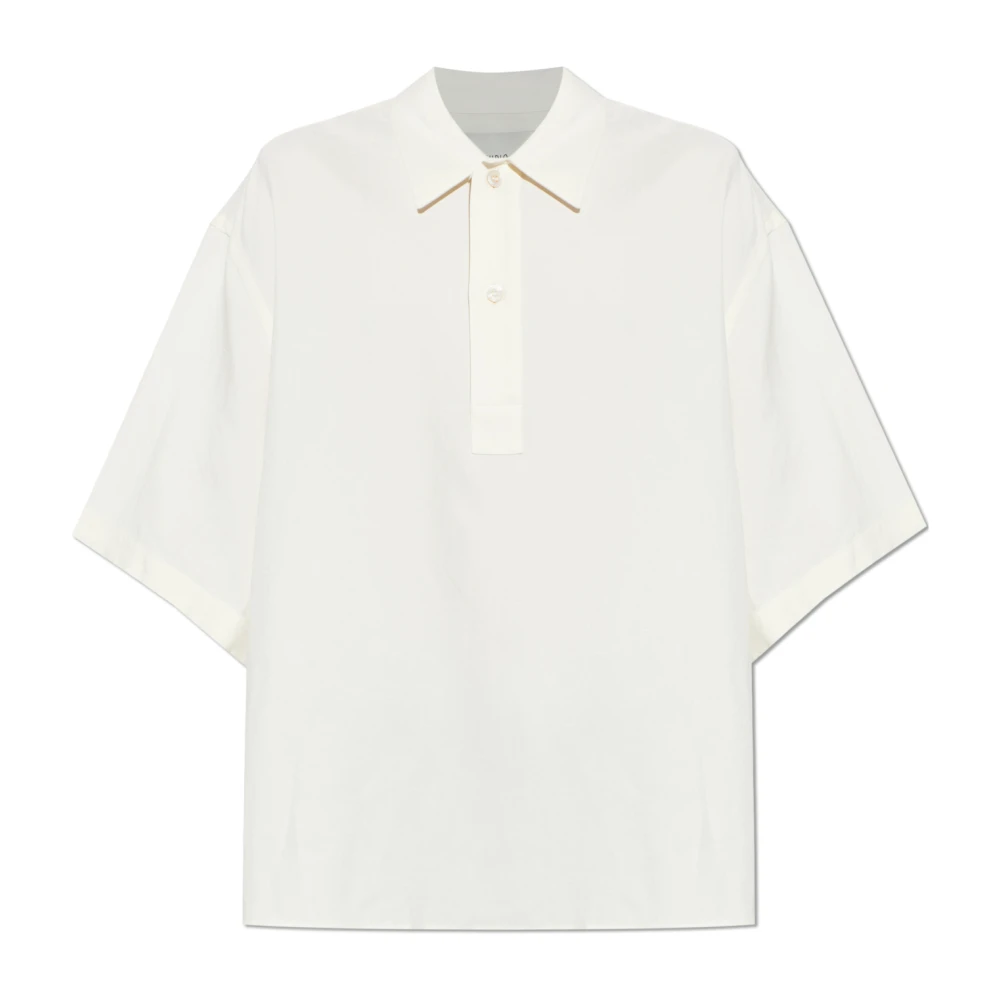 Studio Nicholson Mannelijk Beige Tops Heren, L, Linnen, Lemmer Polo Shirt