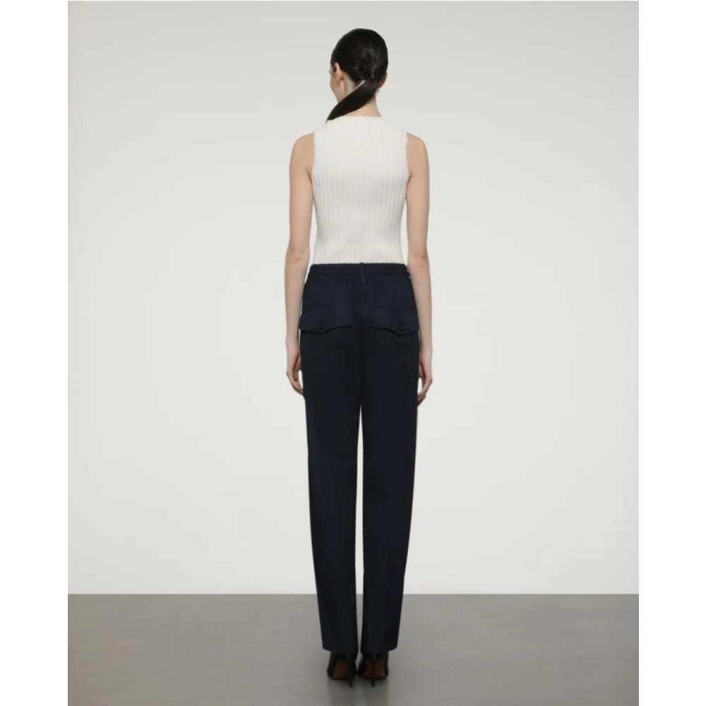 Aspesi Casual Katoenen Broek Blue Dames