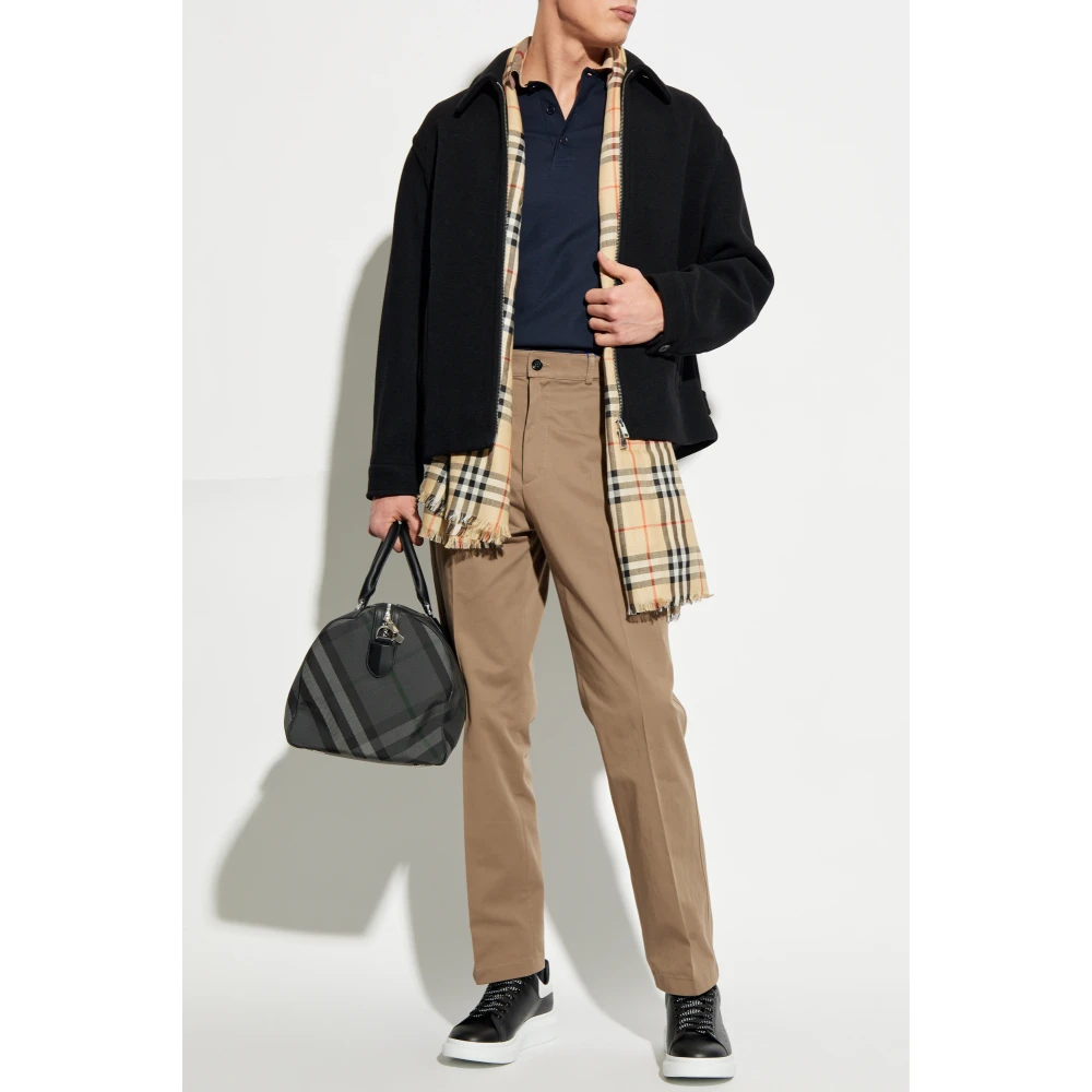 Burberry Broek met logo Brown Heren