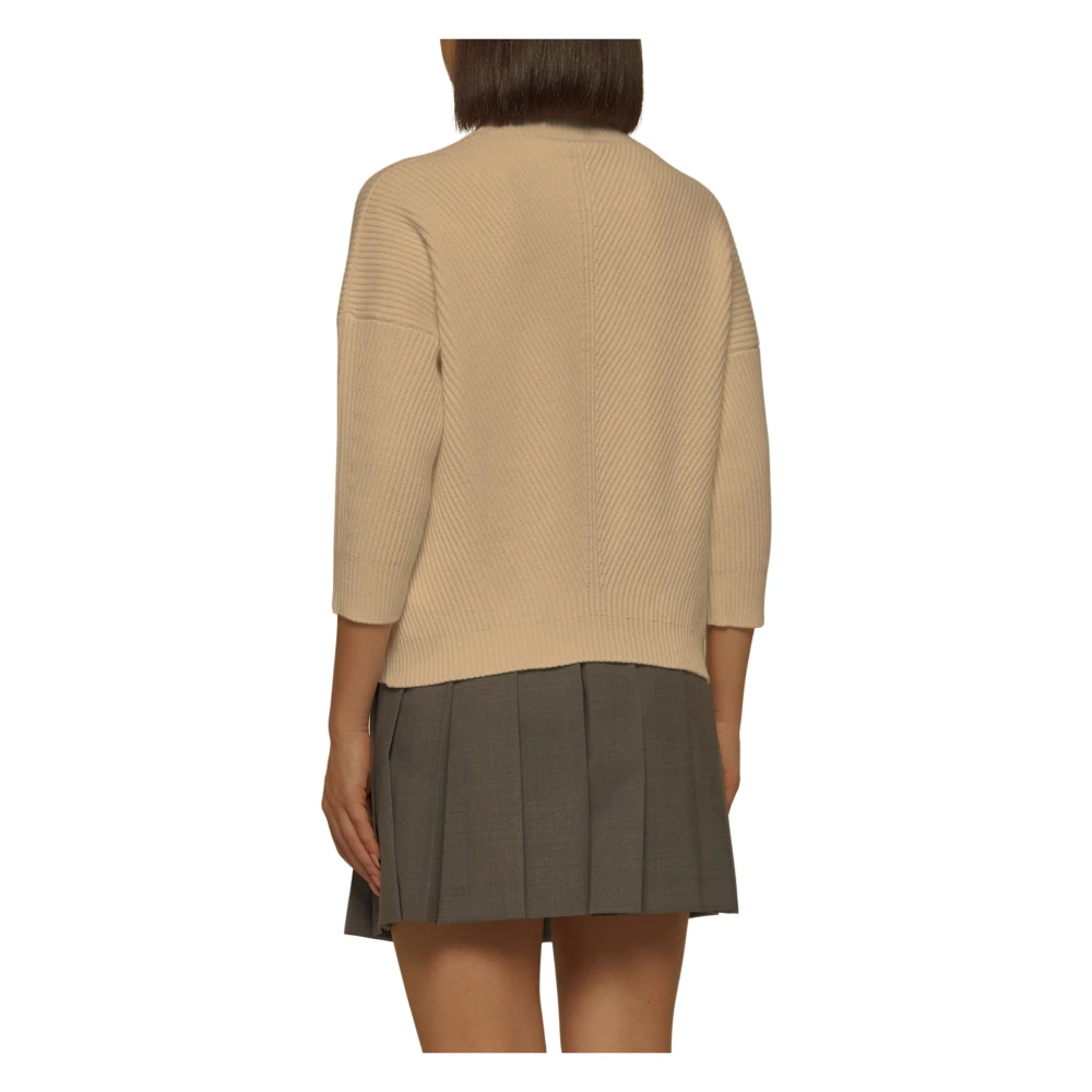 Max Mara Studio Gebreide Wol Kasjmier Trui Brown Dames