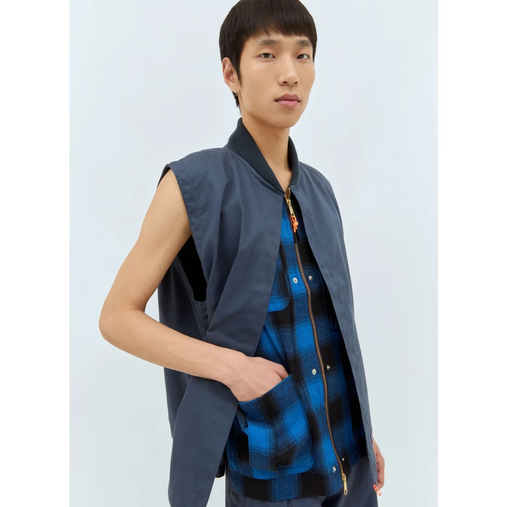 Dickies Twill Crewneck Vest met Zakken Blue Heren