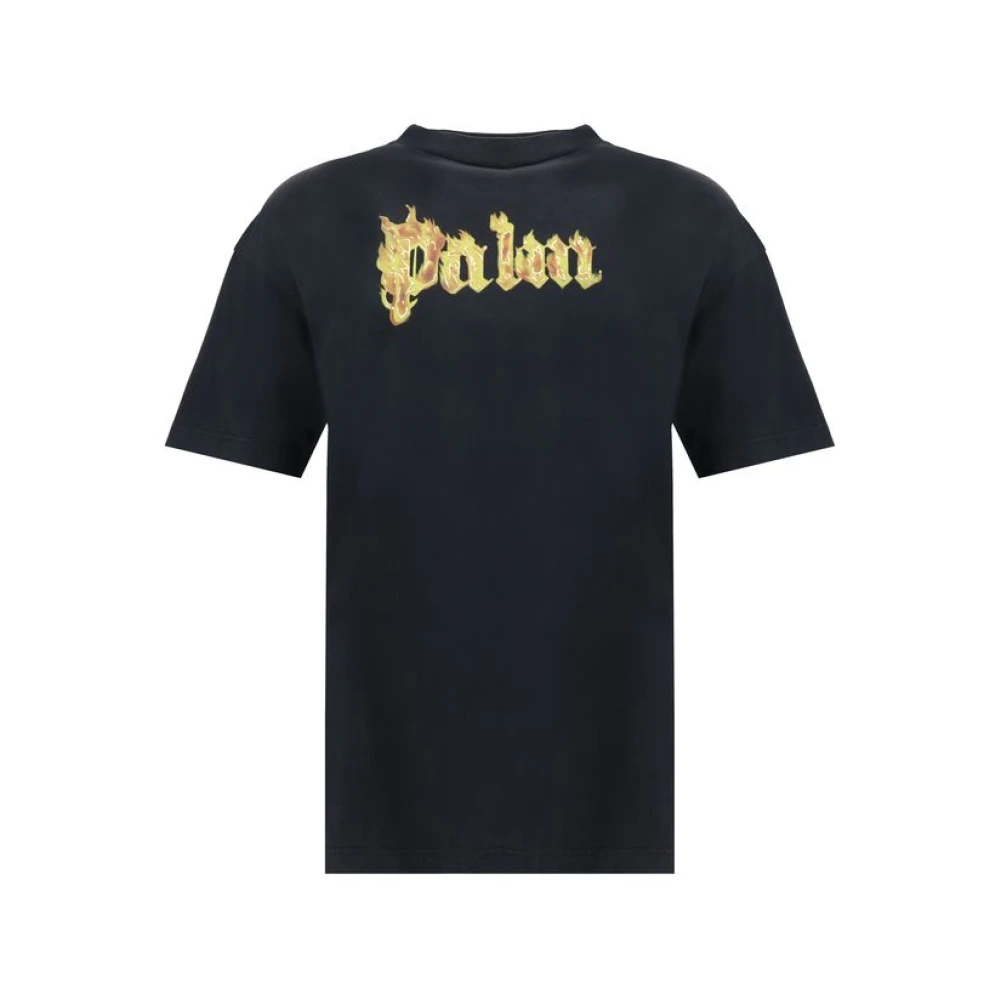 Palm Angels Katoenen T-shirt met iconisch monogram Black Heren