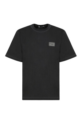 black-crew-neck-logo-t-shirt