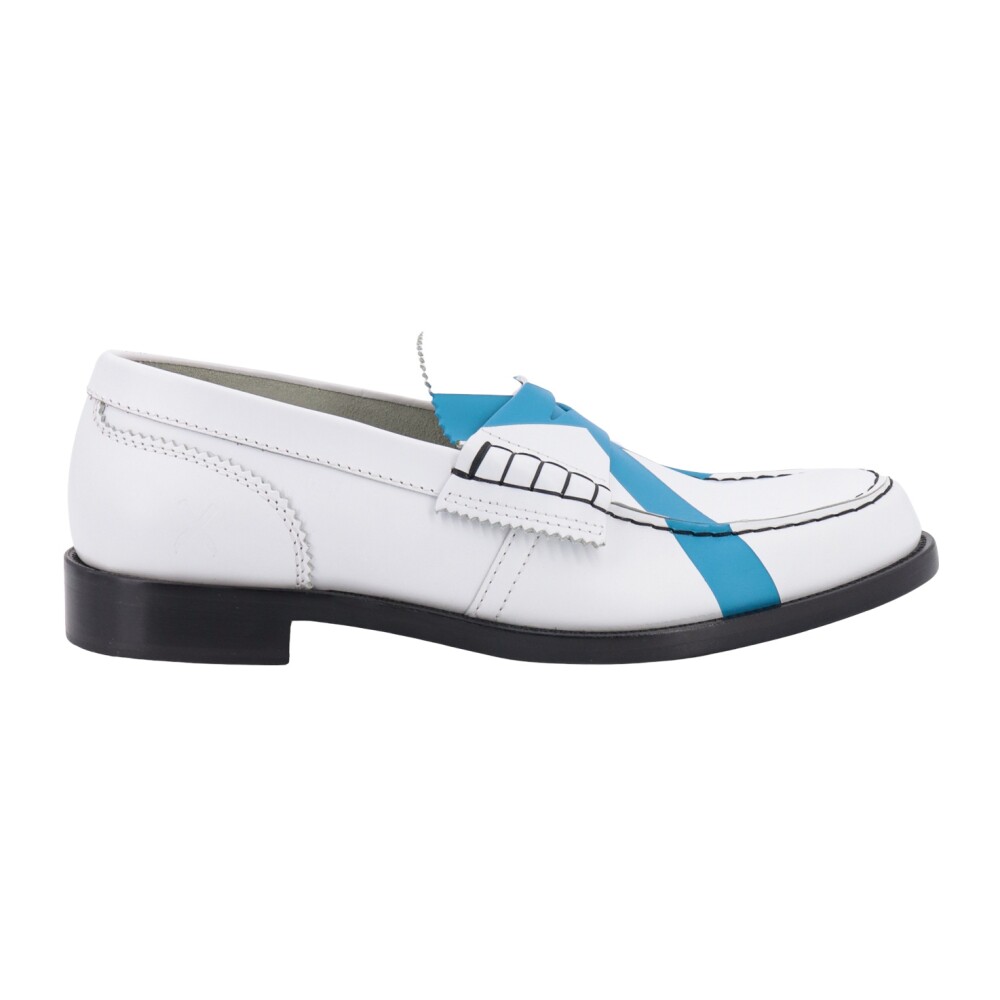 Mocasines de Cuero Blanco para Hombre College Mocasines Miinto