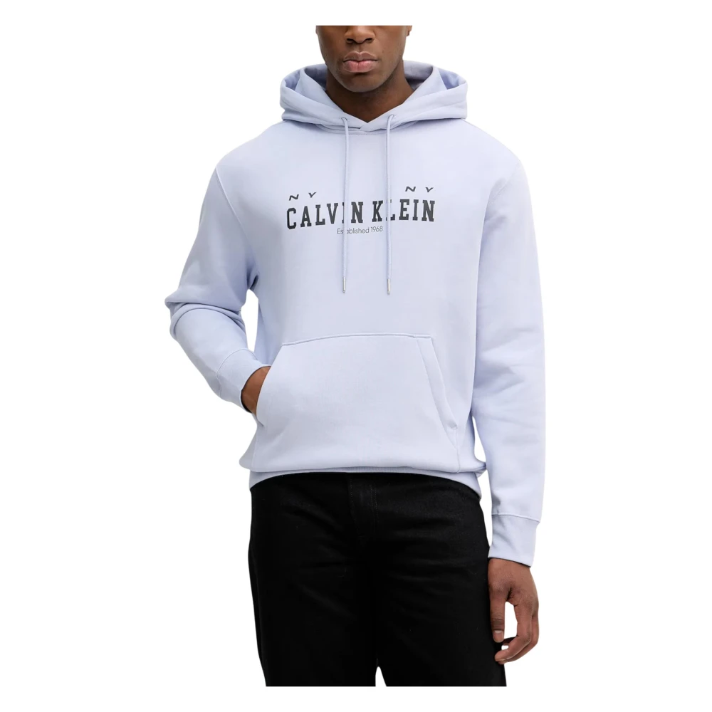 Calvin Klein Jeans Men's Purple Hoodies, 2XL, Logo Hoodie