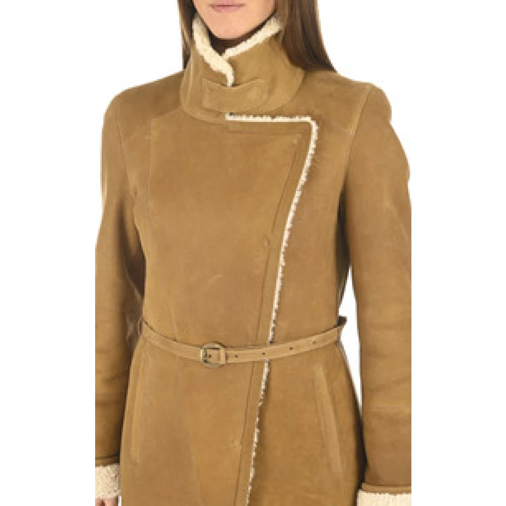 La Canadienne Merinillo Camel Shearling Jas Brown Dames
