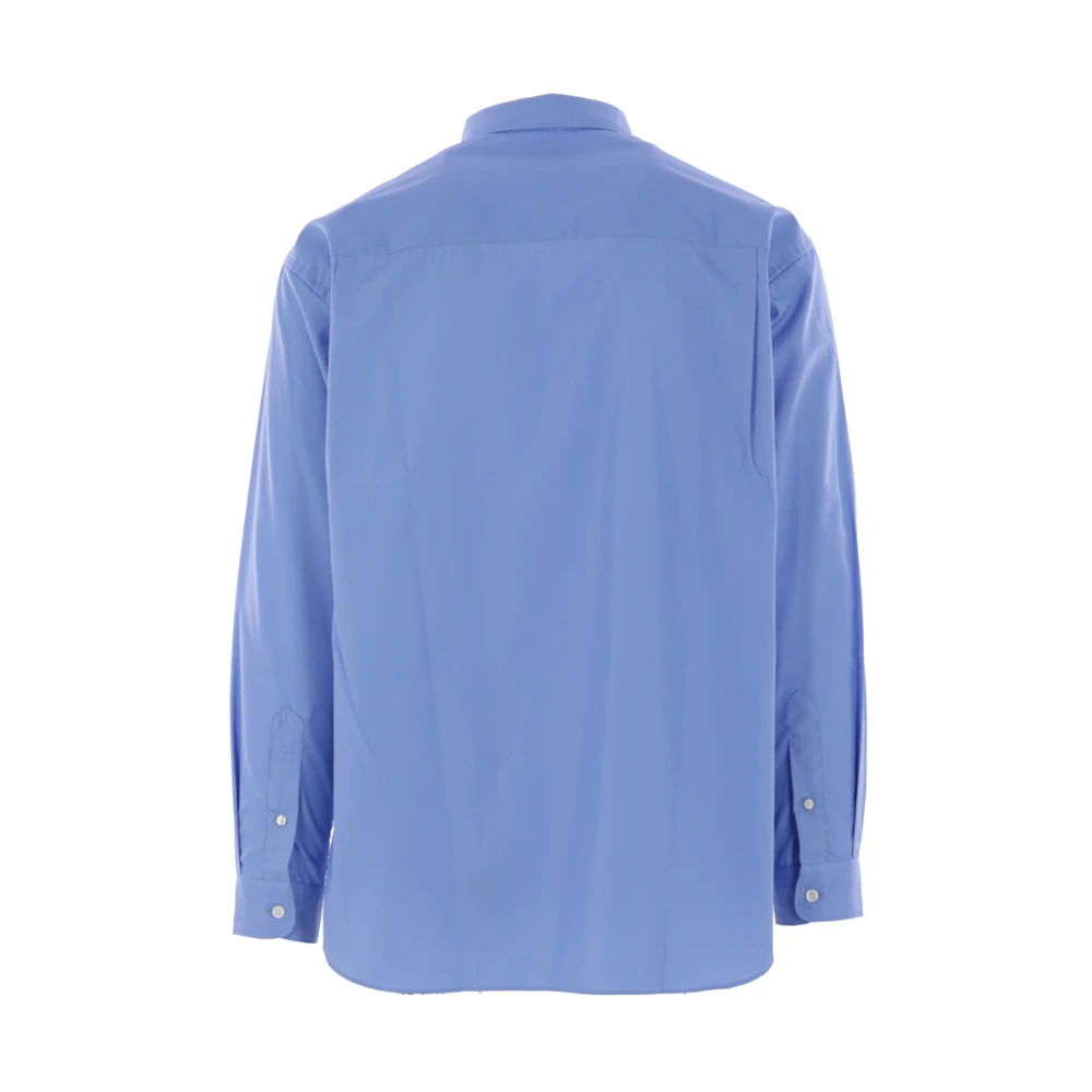 Comme des Garçons Geborduurd Logo Poplin Overhemd Blue Heren