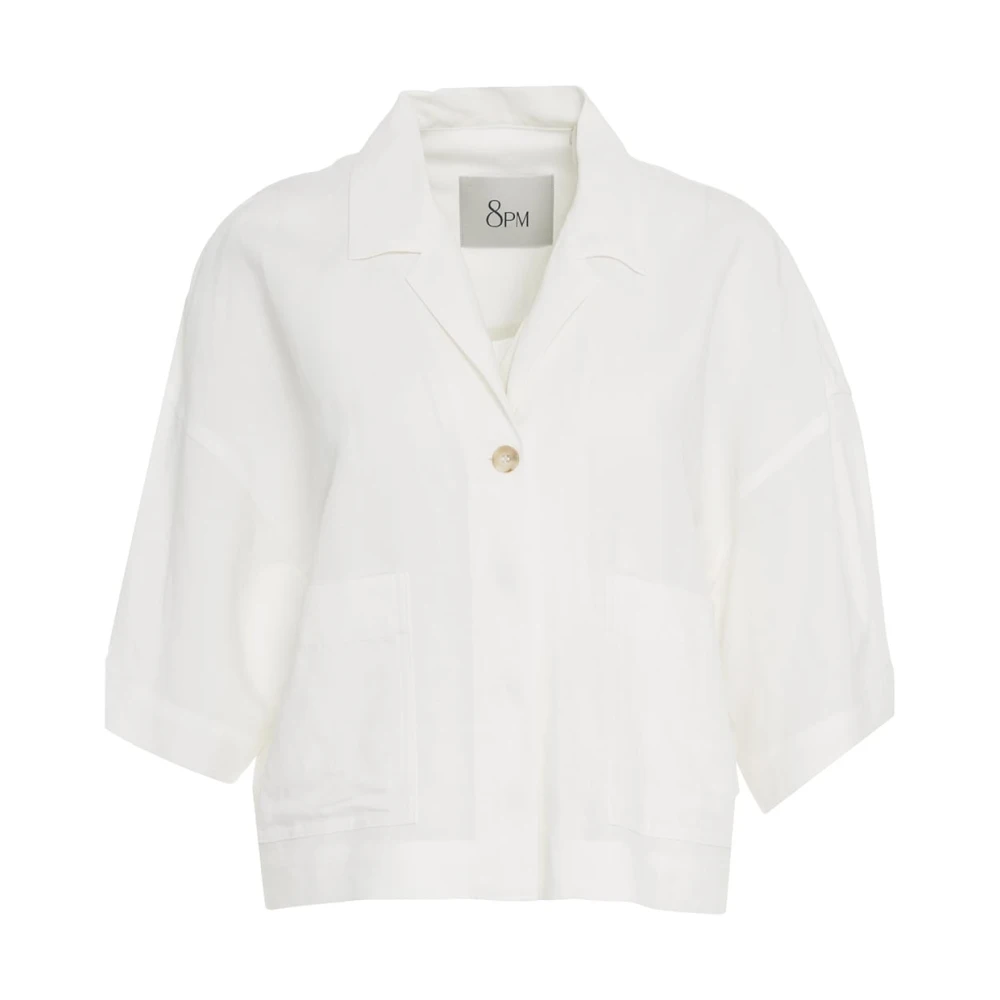 8pm Witte Linnen Blouse White Dames