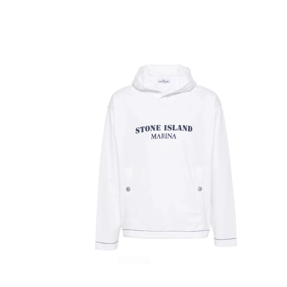 Stone Island Marina 'Old' Behandeling Hoodie Wit White Heren