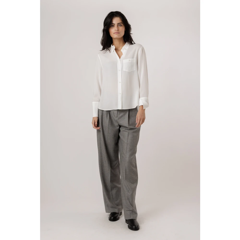 Windsor Elegante witte blouse met knoopsluiting White Dames