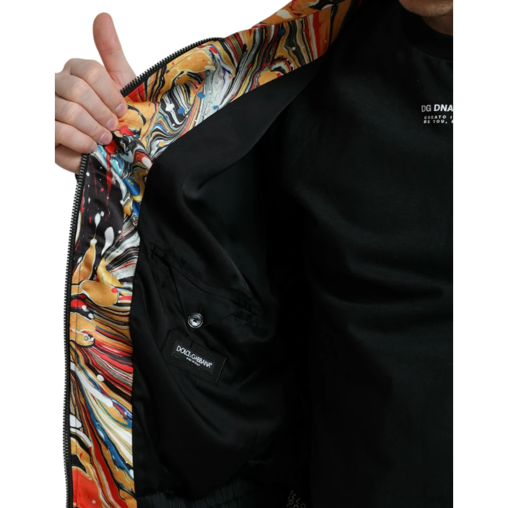 Dolce & Gabbana Kleurrijke Abstracte Bomberjack Multicolor Heren