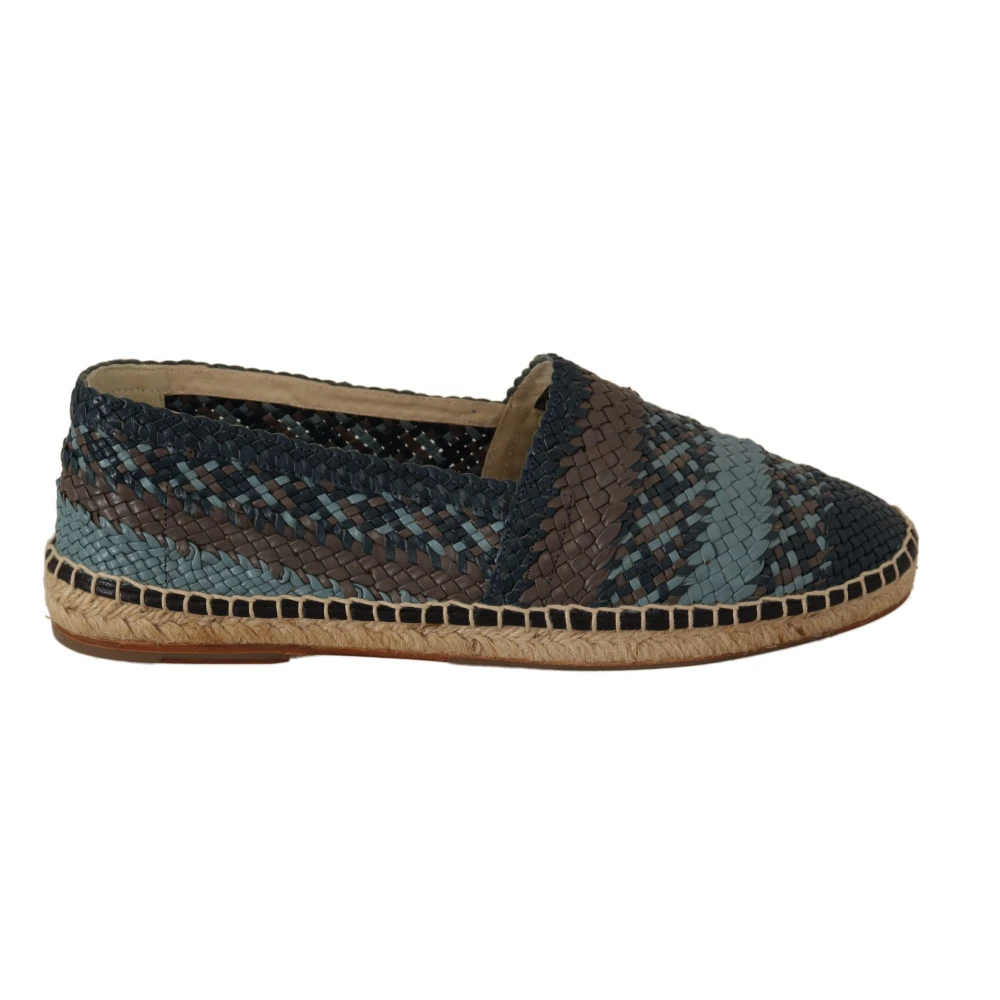 Dolce & Gabbana Men's Blue/Gray Slip On Buffalo Espadrille Shoes