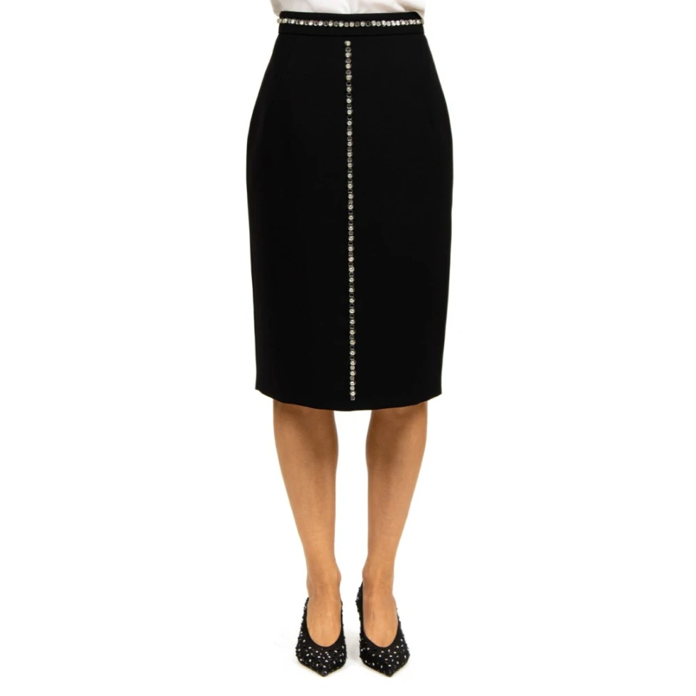 N21 Zwarte kokerrok met strass versieringen Black Dames