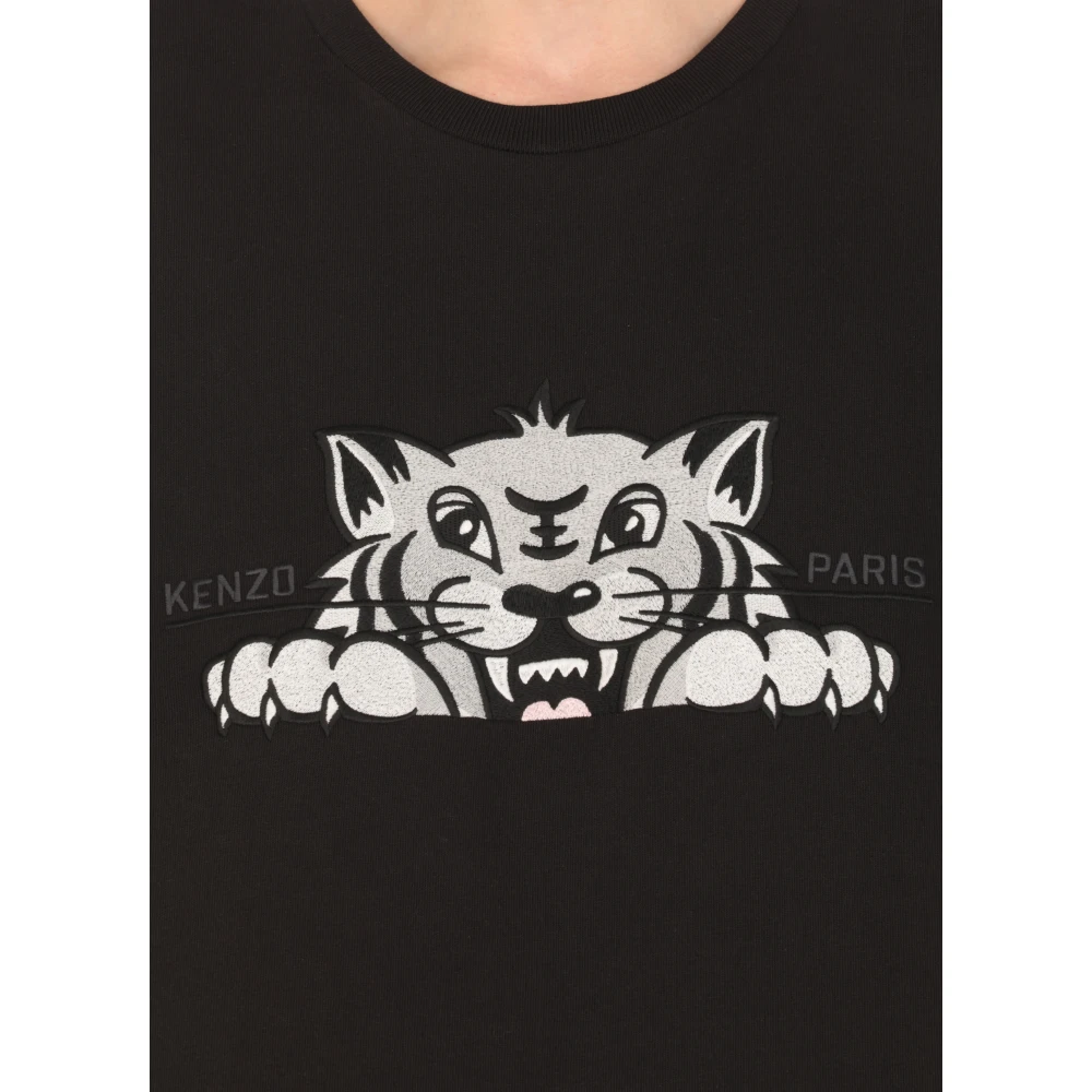 Kenzo Happy Tiger Zwarte T-shirt en Polo Black Heren