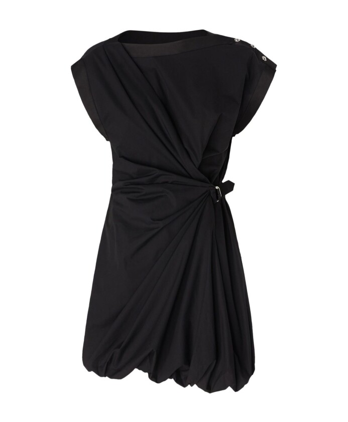 robe-mini-en-popeline-de-coton-noir