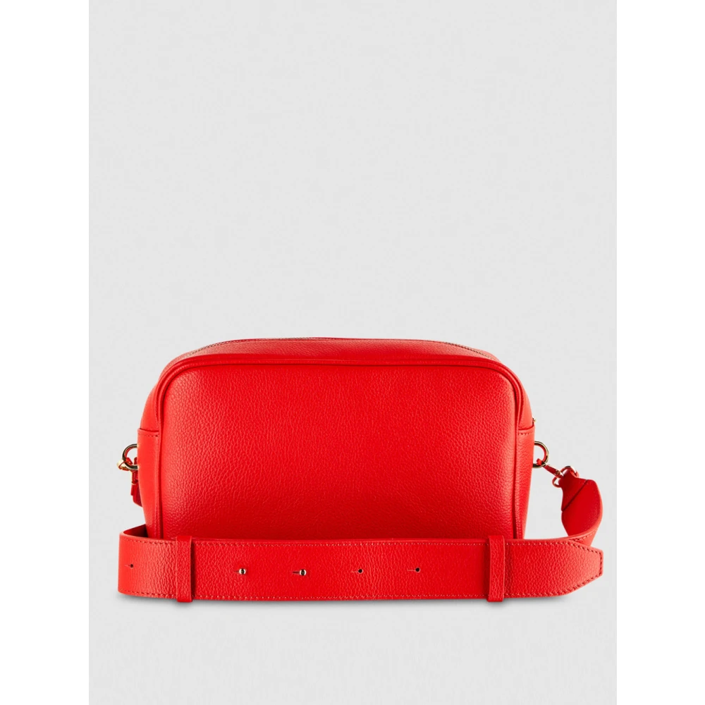 PATRIZIA PEPE Rode leren schoudertas met vliegdetail Red Dames