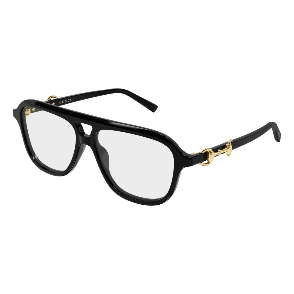 Gucci Black Gg2216o 001 Woman Optical Frames Acetate Transparent Pilot - Image 2