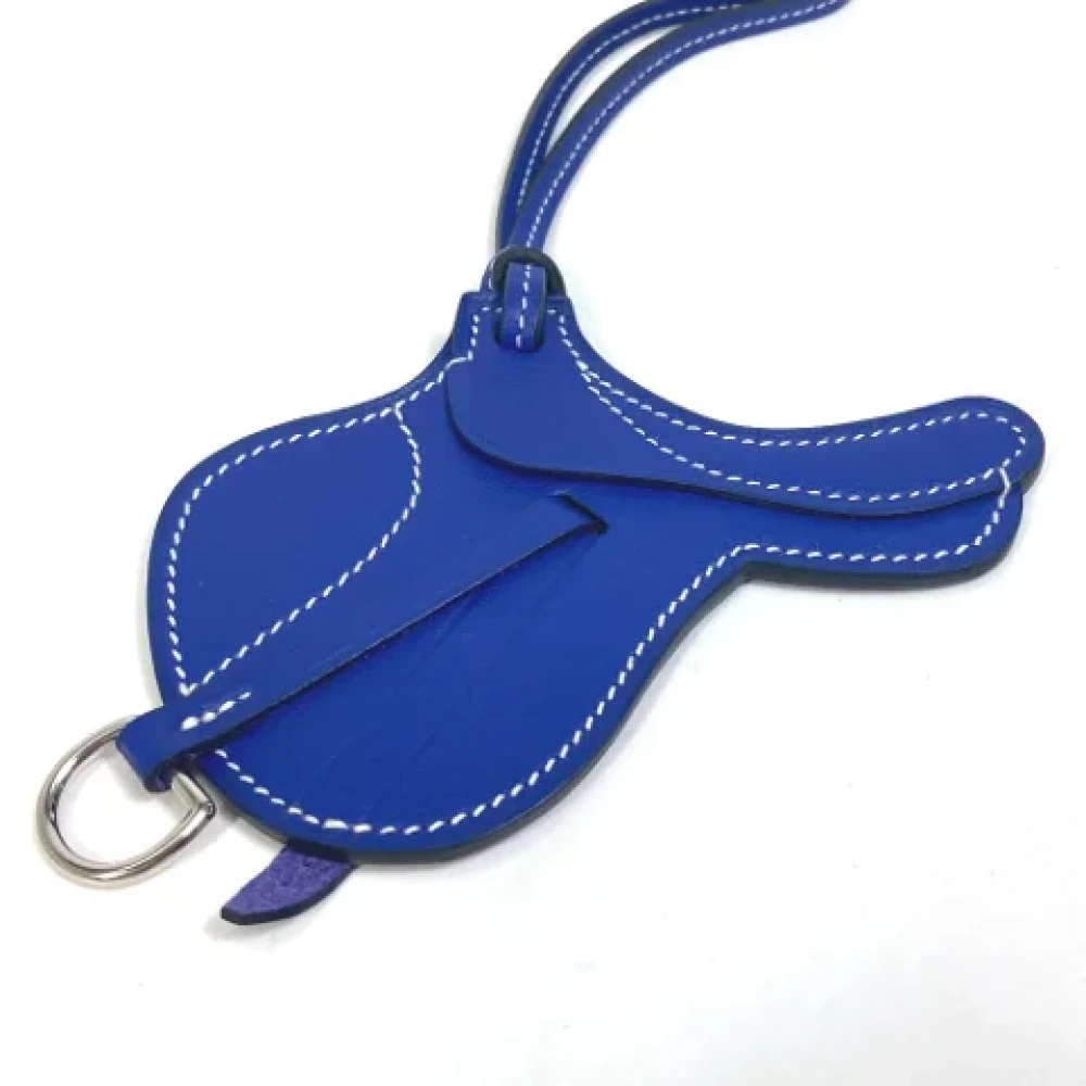 Hermès Vintage Pre-owned Leather key-holders Blue Dames