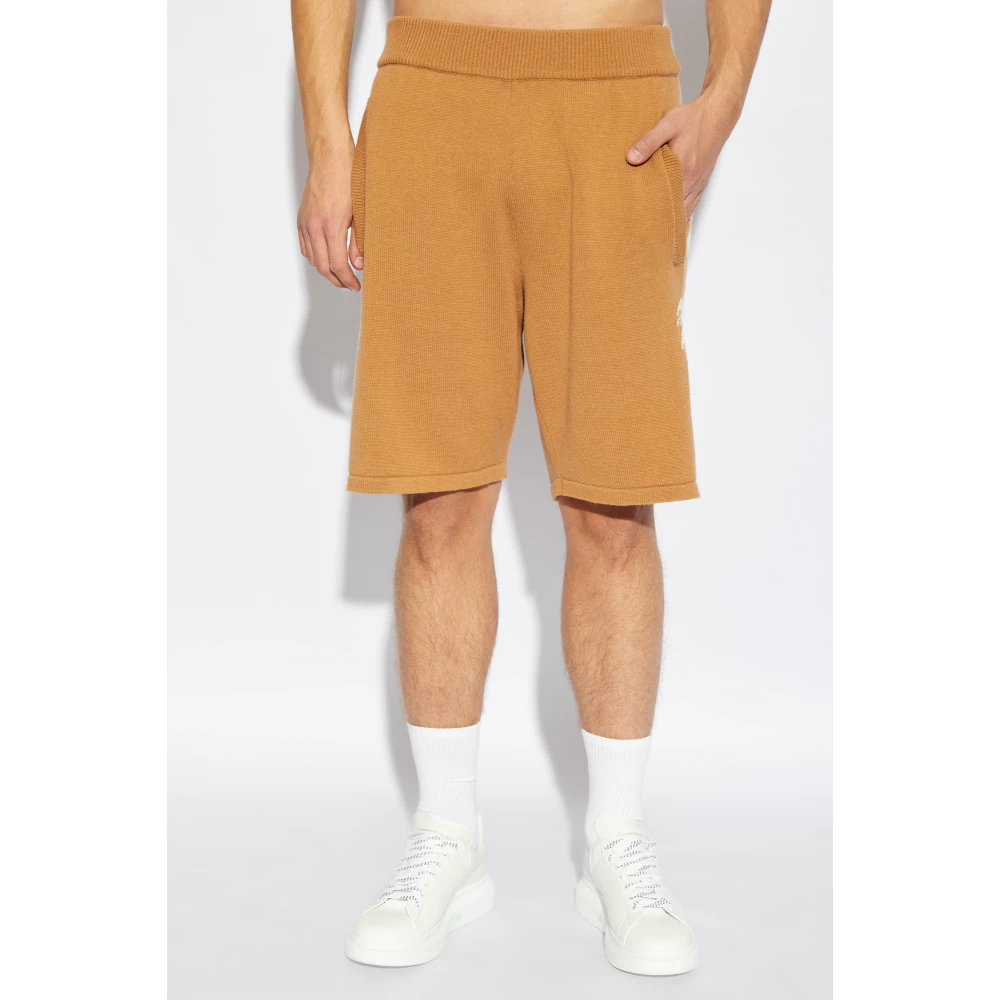 Palm Angels Shorts met palm patroon Brown Heren