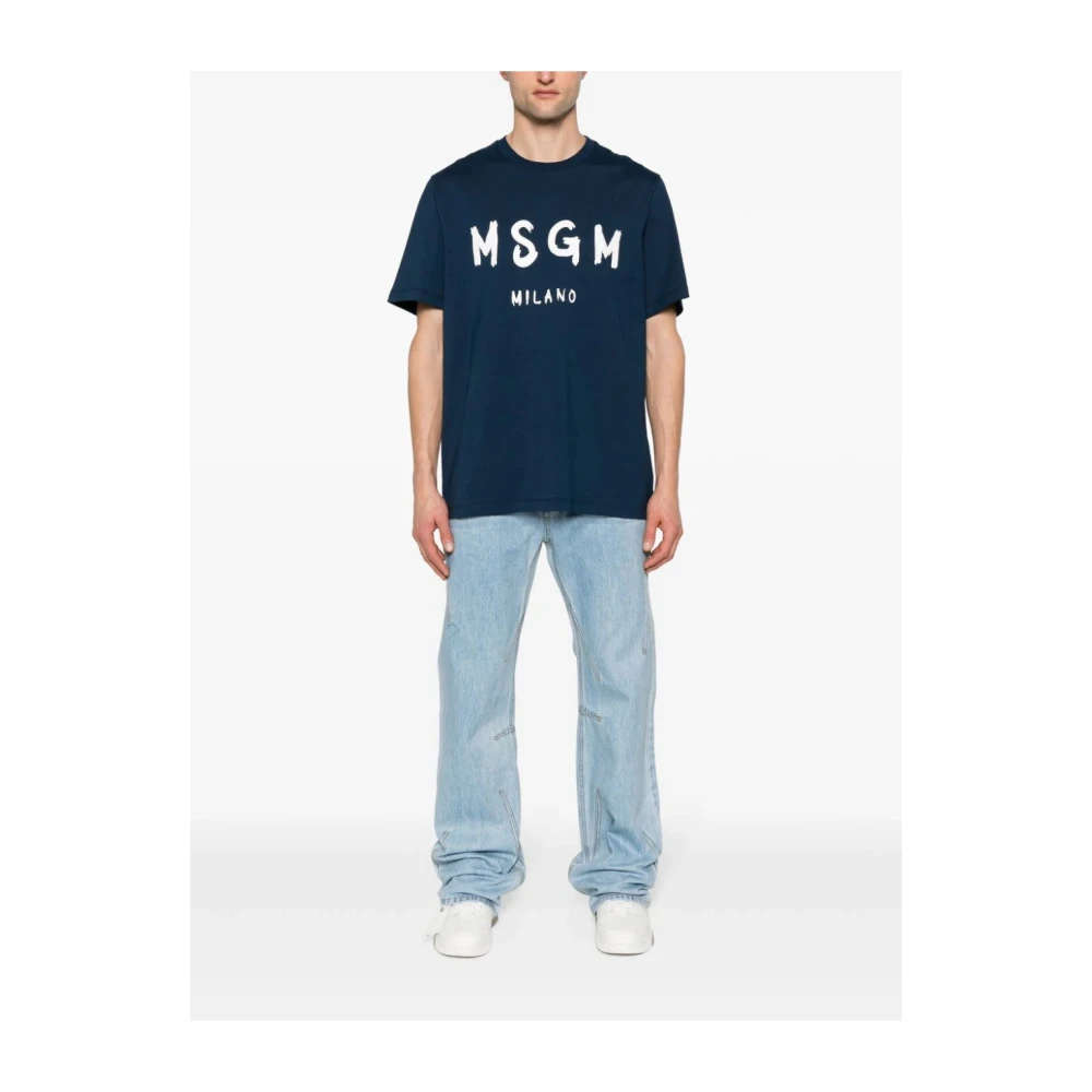 Msgm Stijlvolle T-shirts voor mannen en vrouwen Blue Heren
