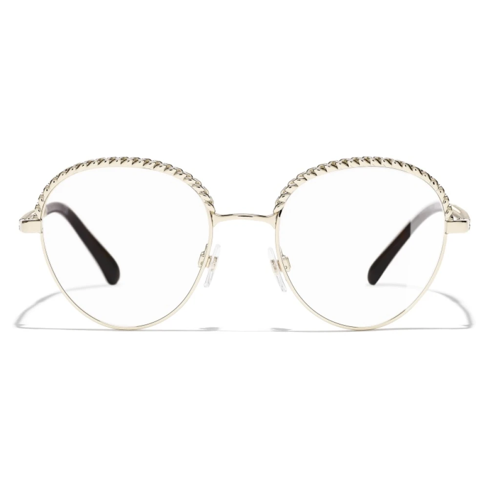 Chanel Gouden Metalen Bril Stijlvol Montuur Yellow Dames