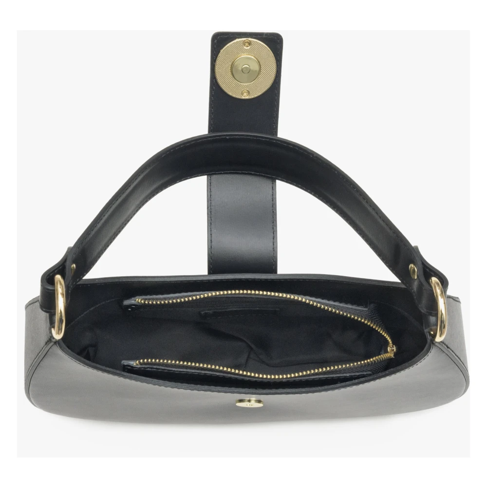 Estro Zwarte Baguette Handtas gemaakt van Italiaans Echt Leer Er00114779 Black Dames