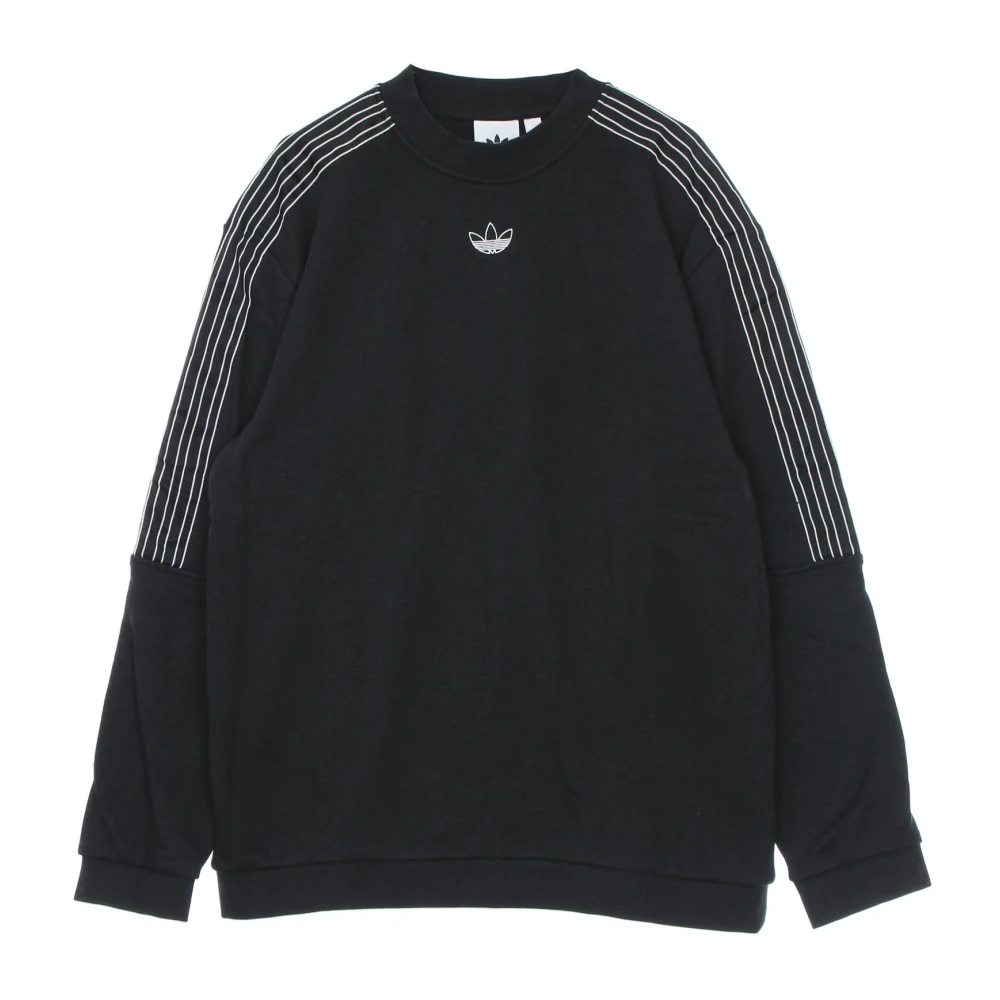Adidas Men's Black Sweatshirts, Xl, Lightweight Crewneck Sweatshirt With Logo