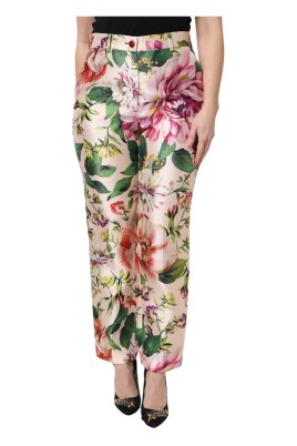 floral-high-waist-straight-pants
