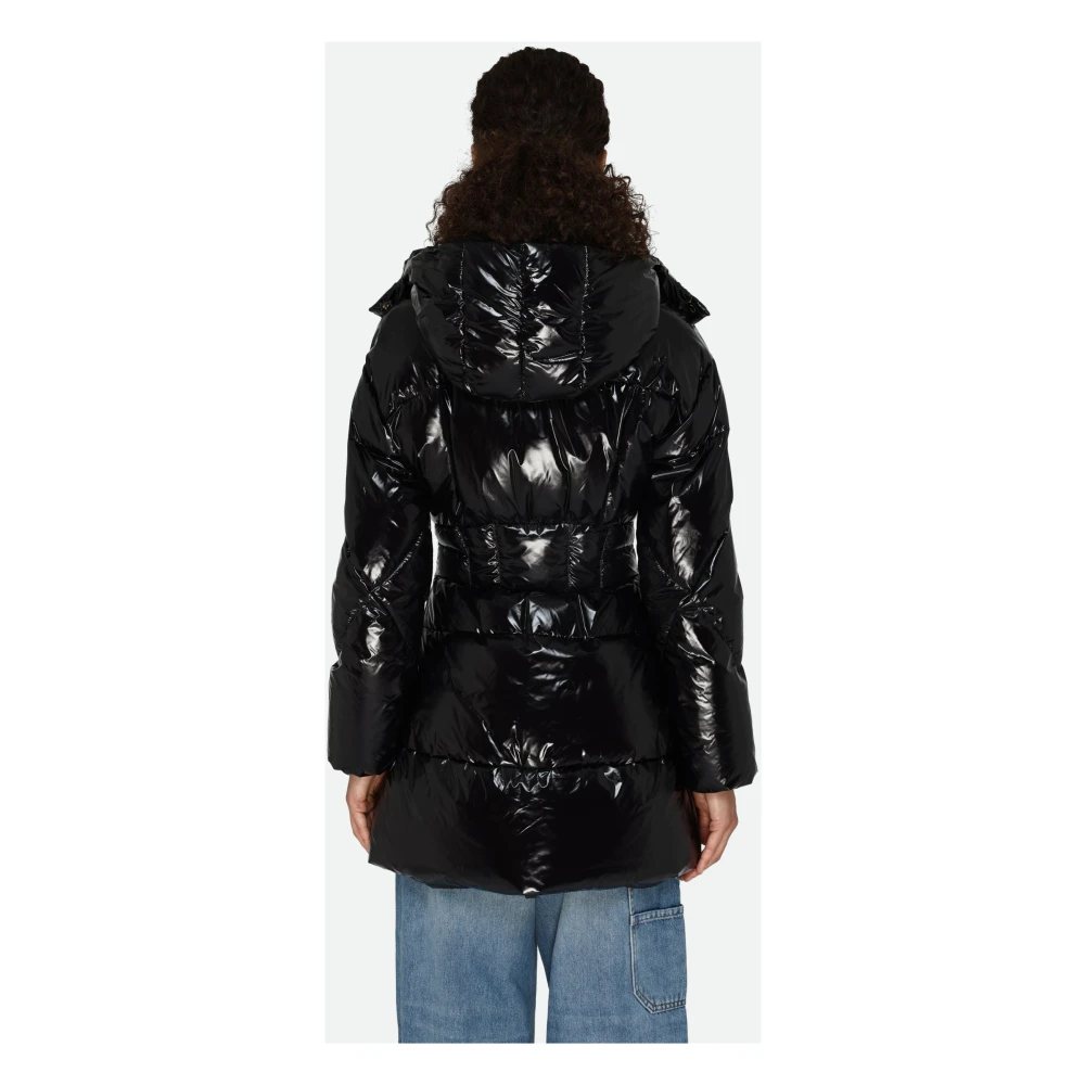 pinko Zwarte Glansrijke Pufferjas Black Dames