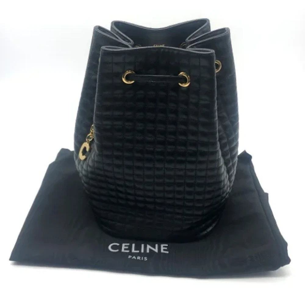 Celine Vintage Pre-owned Leather shoulder-bags Black Dames