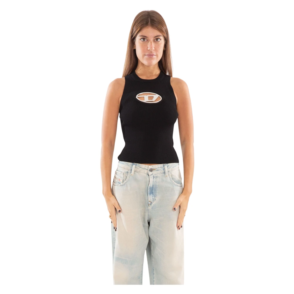 Diesel Metal Gebreide Top met M-Onerva Stijl Black Dames